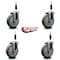 Service Caster 5'' Gray Poly Wheel Swivel 7/8'' Expanding Stem Caster Set, 4PK SCC-EX20S514-PPUB-78-4 - alternate 2
